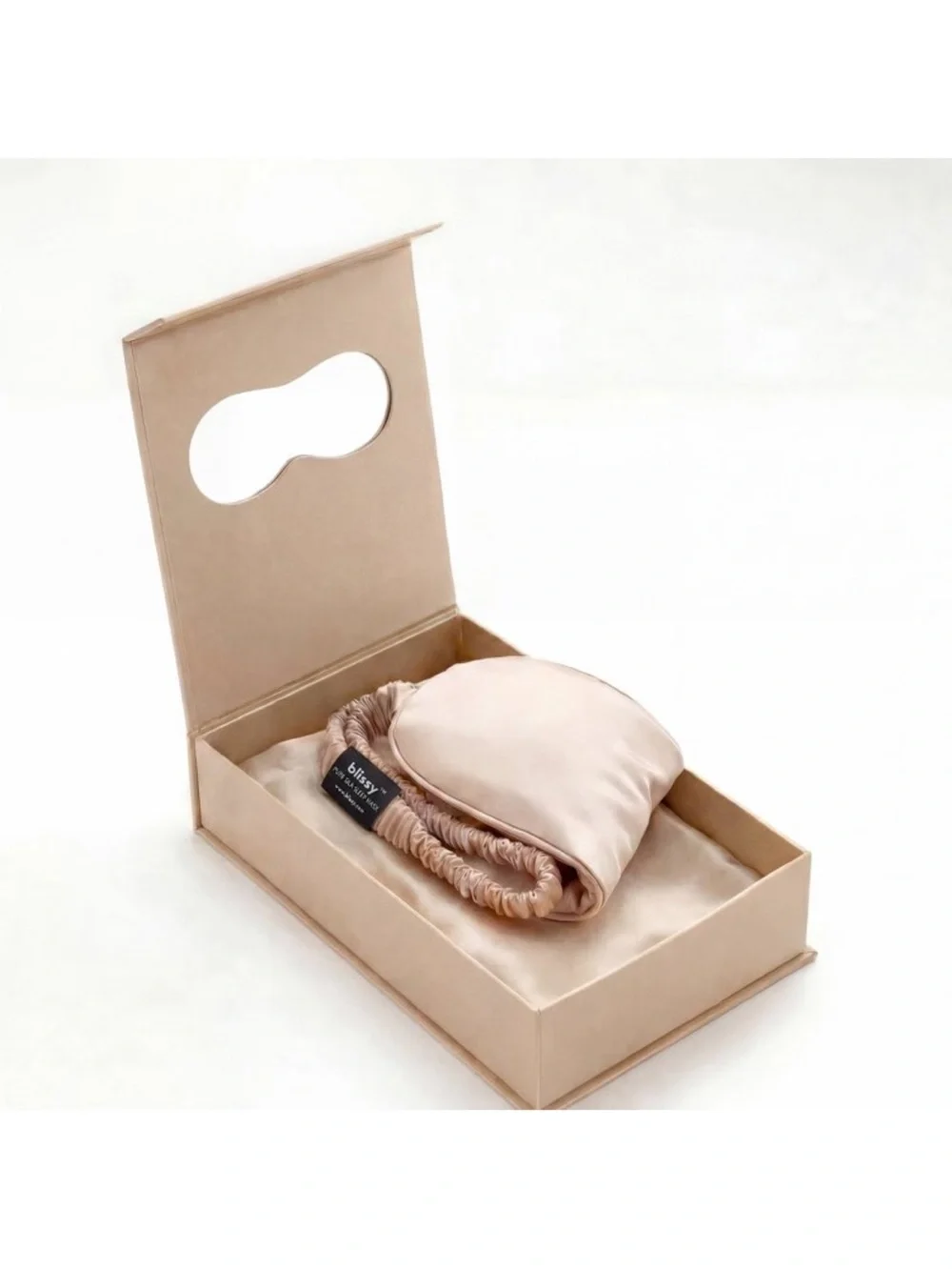 Blissy Luxe Silk Sleep Mask in Champagne